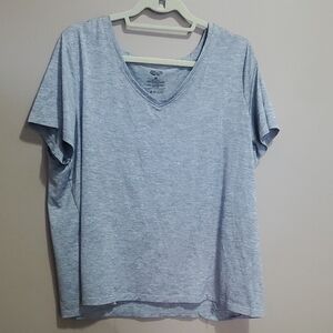 Acx Plus Size Hethered Gray V-Neck Women's Top Size 1X